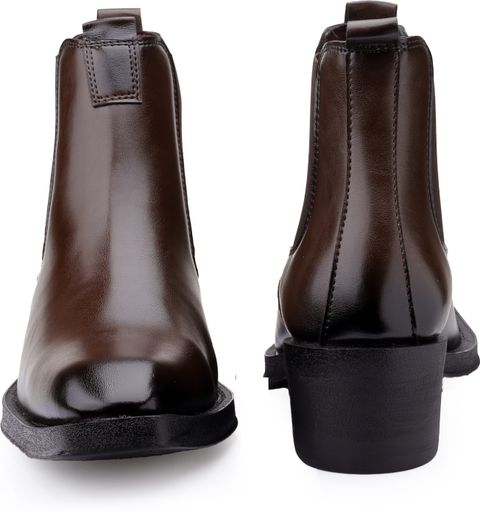 BXXY Men's Brown Casual Formal Slip-On Boots (Size 10) - Image 7