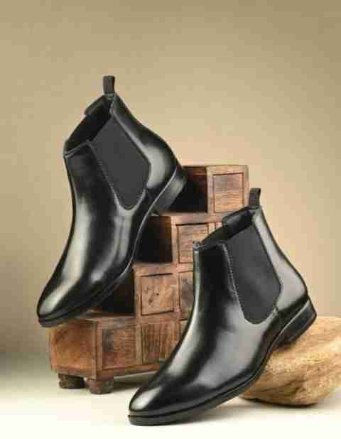 BLOMAX Synthetic Leather Lightweight Comfortable Trendy Partywear Slip On Chelsea Boots Boots For Men (Black , 9) - Image 5