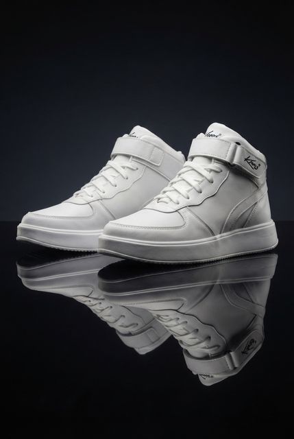 Knoos High Top Sneakers for Men, White, Size 9 - Image 8