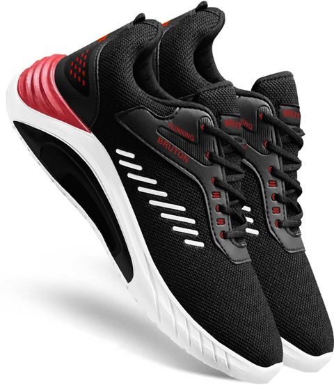 BRUTON Modern Trendy Sneakers for Men (Black, UK 9) - Image 6