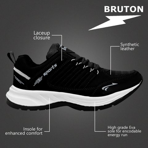 BRUTON Lite Casual Shoes Sneakers For Men (Black , 6) - Image 7