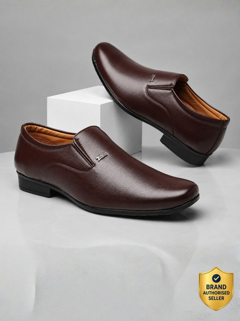 no!no!forMEN　⑵‥ Zixer Mens Glossy Office Party Wedding Classic Brown Formal Shoes