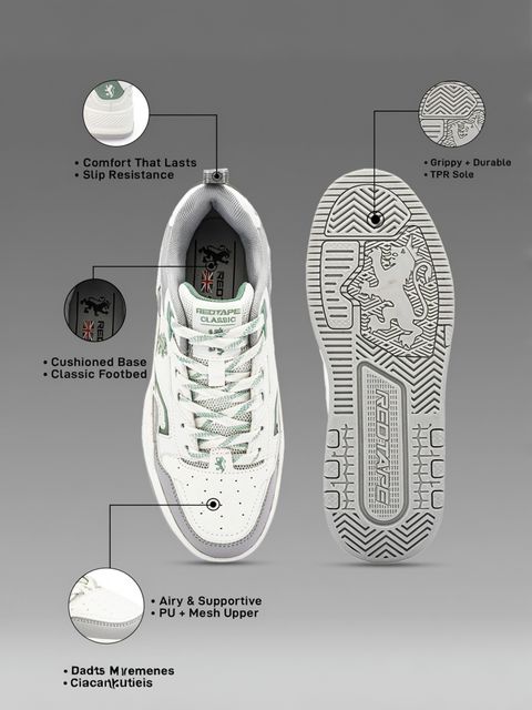 RED TAPE Sneakers for Women | Trendy Boldstep Lifestyle Casual Shoes for Women Sneakers For Women (White, Grey , 3) - Image 4