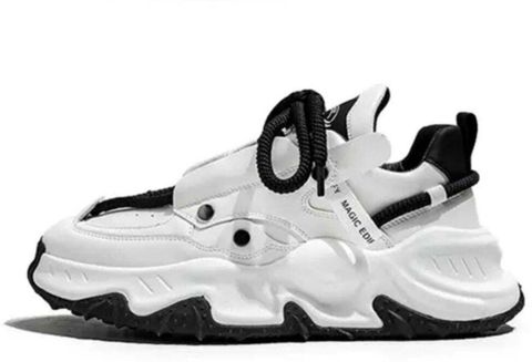 LAVLESH Chunky & Fashionable Sneaker | Running Shoes with Rubber Outsole Sneakers For Men (White, Black , 9) - Image 3