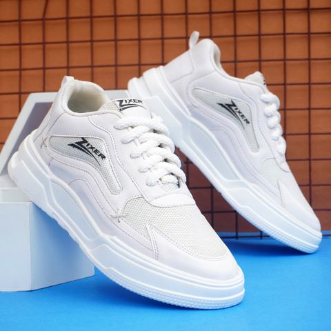 Zixer Street Hip Hop Casual Sneakers for Men (White, 9) - Image 6