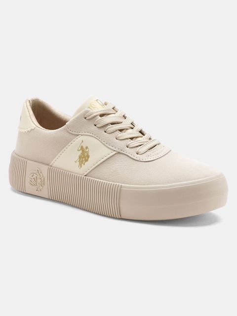 U.S. POLO ASSN. CORDELA 3.0 Chunky Sneakers for Women (Beige, UK 5) - Image 6