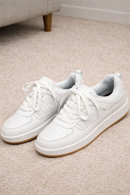 STEPHUB minimalist, white low-top casual sneakers Sneakers For Men (White , 9) - Image 8