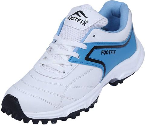 FOOTFIX Men's PU Cricket Shoes (Blue, Size 8) - Image 7