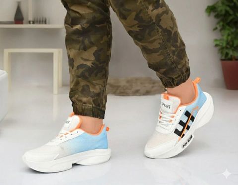 Krishna collection Men's White & Blue Sports Running Shoes | Lightweight Walking Sneakers Sneakers For Men (Multicolor , 10) - Image 7