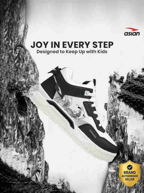 Asian Nexus-11 Sneakers for Men & Boys (White, Black, Size 6) - Image 2