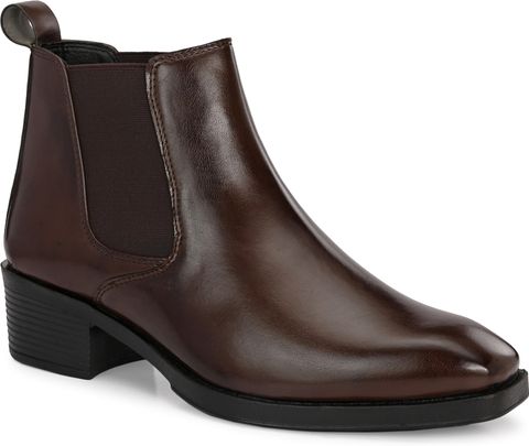 Roadster Classic Chelsea Style Ankle Boots with Side Elastic Panels Boots For Men (Brown , 10) - Image 6