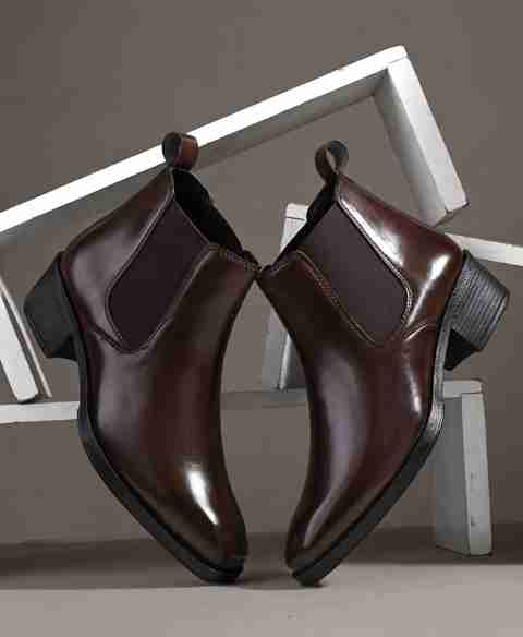 Roadster Classic Chelsea Style Ankle Boots with Side Elastic Panels Boots For Men (Brown , 10) - Image 5