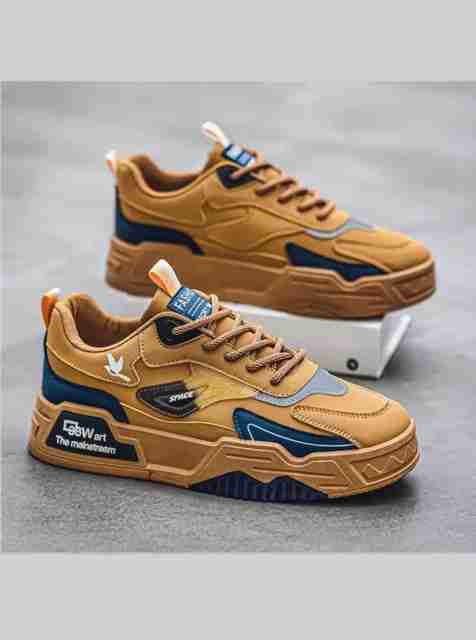 tigonis Sneakers For Men (Tan, Grey, Green , 6) - Image 5