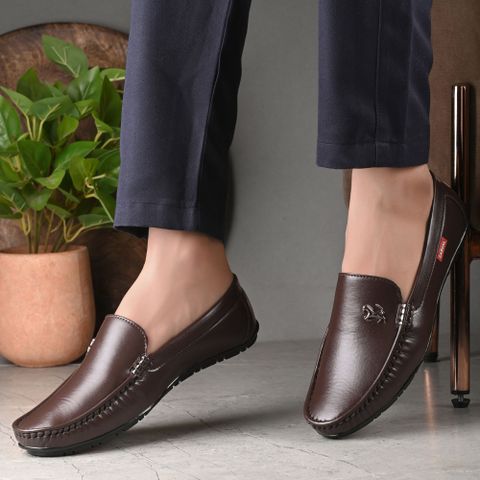 MADHUVIMAL Men's Brown Slip-On Boat Loafers (Size 10) - Image 6