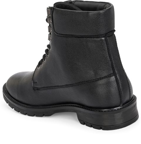 El Paso Men Black Faux Leather Casual Lace Up Boots Boots For Men (Black , 6) - Image 4