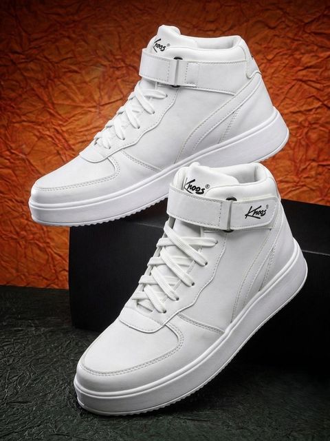 Knoos High Top Sneakers for Men, White, Size 9 - Image 6