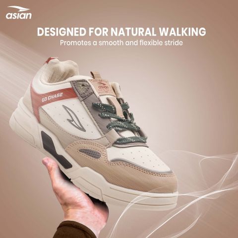 asian Menâs Tango-01 Sneakers | Stylish & Lightweight Shoes with High Grip Sole Sneakers For Men (Off White, Beige , 7) - Image 5