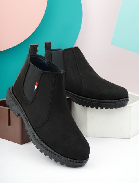 Evicta Suide Leather Lightweaight Trendy Walking Slip On chalsea boot Boots For Men (Black , 8) - Image 7