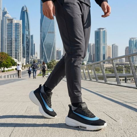 BootBarn Black Sports Shoes for Men | Walking, party Sneakers Casuals For Men (Black, Blue , 9) - Image 6