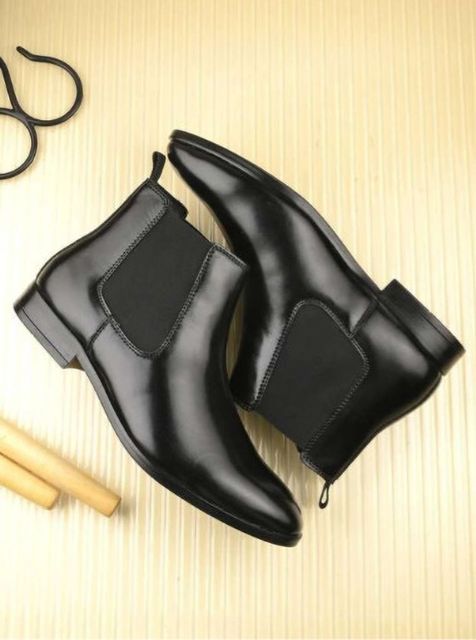 BLOMAX Synthetic Leather Lightweight Comfortable Trendy Partywear Slip On Chelsea Boots Boots For Men (Black , 9) - Image 6
