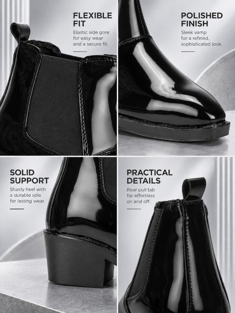 Kraasa Height Increasing Chelsea Boots Men Black 9 - Image 8