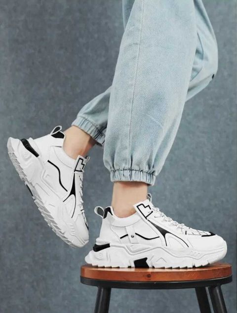 LAXYASH PREMIUM QUALITY SNEAKERS Sneakers For Men (White , 8) - Image 3