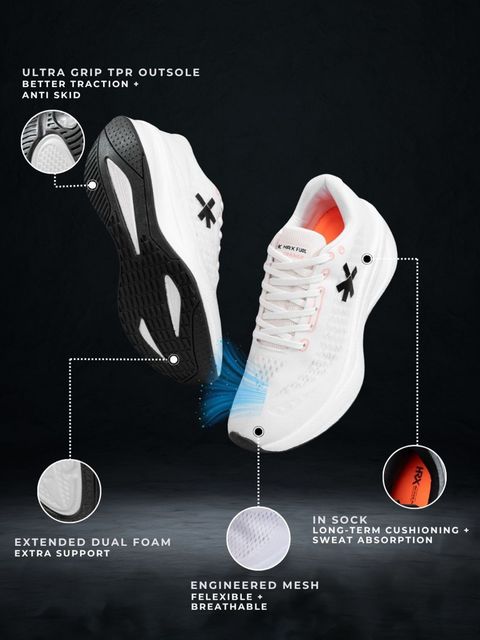HRX by Hrithik Roshan Running Shoes For Men (White , 10) - Image 4
