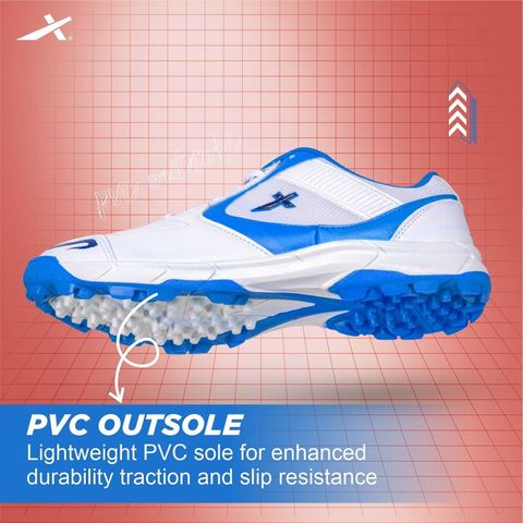 VECTOR X Pull Up Synthetic Leather Upper & Mesh | PVC & Rubber Sole For Allrounder Cricket Shoes For Men (Blue , 6) - Image 8