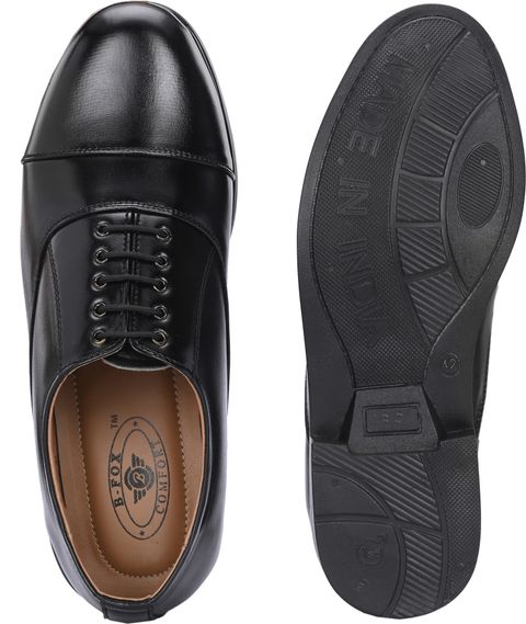 B-Fox Men's Leather Officer Uniform Shoes Black 12 - Image 4