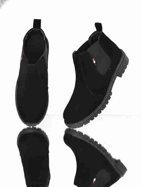 Evicta Suide Leather Lightweaight Trendy Walking Slip On chalsea boot Boots For Men (Black , 8) - Image 3