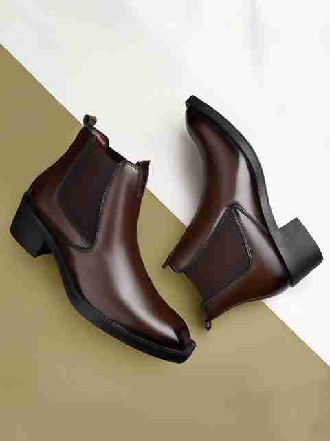 BXXY Men's Brown Casual Formal Slip-On Boots (Size 10) - Image 5