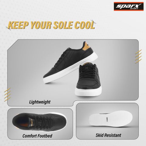 Sparx SM 9065 | Stylish, Comfortable | Sneakers For Men (Black, Gold , 9) - Image 8