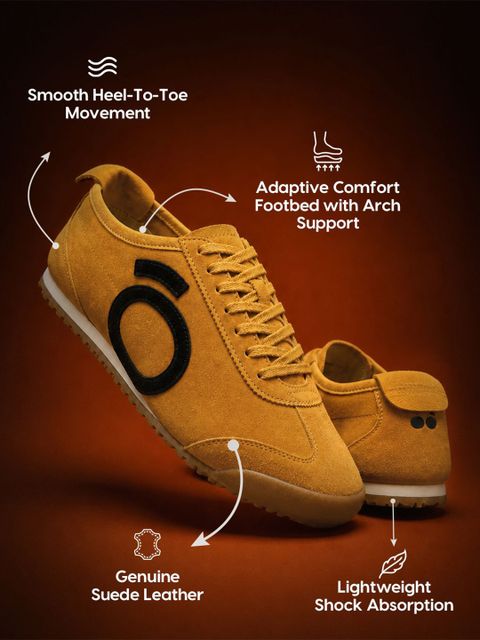 BEWAKOOF Kill Bill Halo Series Suede Leather Sneakers Casuals For Men (Yellow , 7) - Image 8