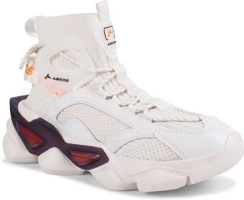 Abros ATMOSPHERE High-Top Casual Sneakers for Men (Beige, 7) - Image 3