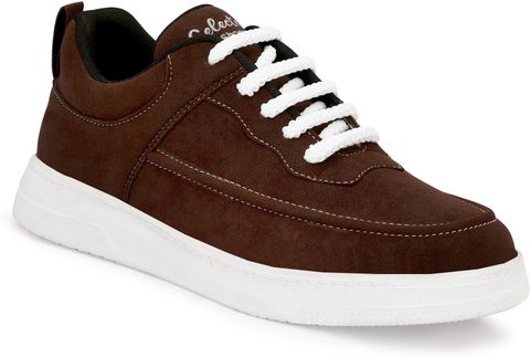 Selected Men's White Canvas Sneakers (Brown, UK 10) - Image 7