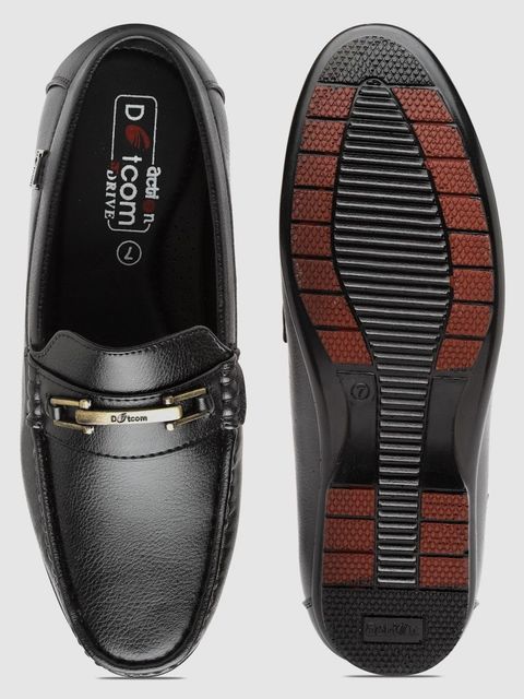 action DOTCOM DRIVE-102 Microfiber Classic Comfortable Retro Durable Casual Slip-On Loafers For Men (Black , 9) - Image 6