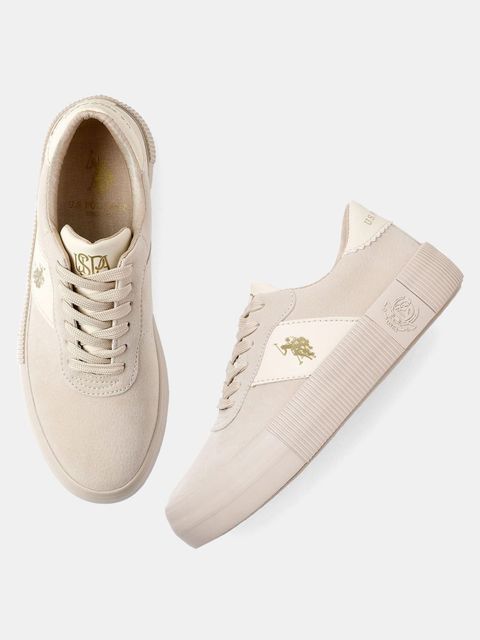 U.S. POLO ASSN. CORDELA 3.0 Chunky Sneakers for Women (Beige, UK 5) - Image 7
