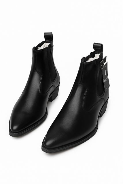 NAQSHHIDE Pointed black boots for Men Boots For Men (Black , 10) - Image 7