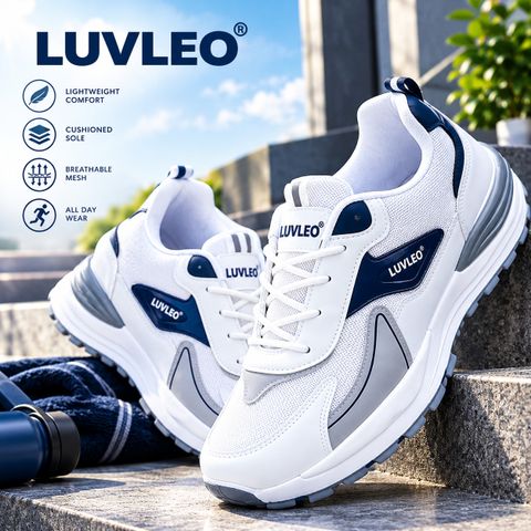 LUVLEO White Sneakers for Men (White, UK 8) - Image 5