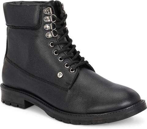 El Paso Men Black Faux Leather Casual Lace Up Boots Boots For Men (Black , 6) - Image 3
