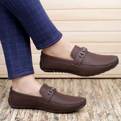 WUGATTI 100% Pure Leather Stylish Partywear Premium Quality Standard Casual Loafers For Men (Brown , 8) - Image 5