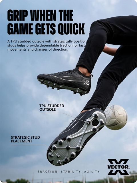VECTOR X Panther 7.0 TPU Football Shoes Black Size 10 - Image 8