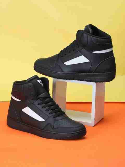 Field Care Faster Casual Sports Gym Training Hip-Hop Hi-Top Comfort Stylish Shoes Sneakers For Men (Black, White , 6) - Image 2