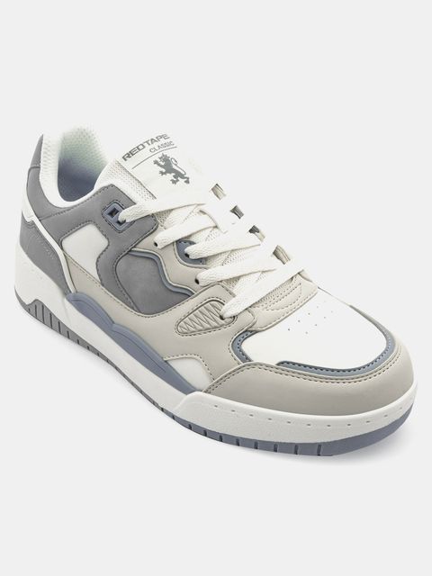 RED TAPE Men's Casual Sneakers Grey Blue Size 8 - Image 3