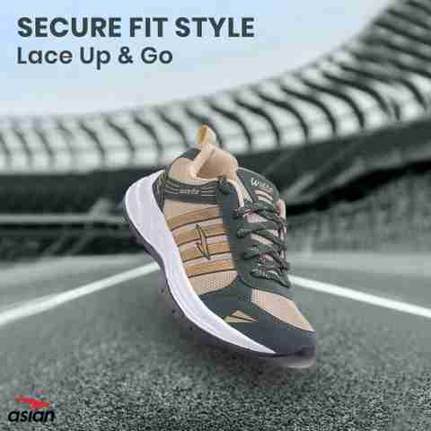 asian Wonder-21 Menâs Running Shoes | Stylish Sneakers for Walk, Gym & Casual Wear Running Shoes For Men (Beige, Olive , 7) - Image 5