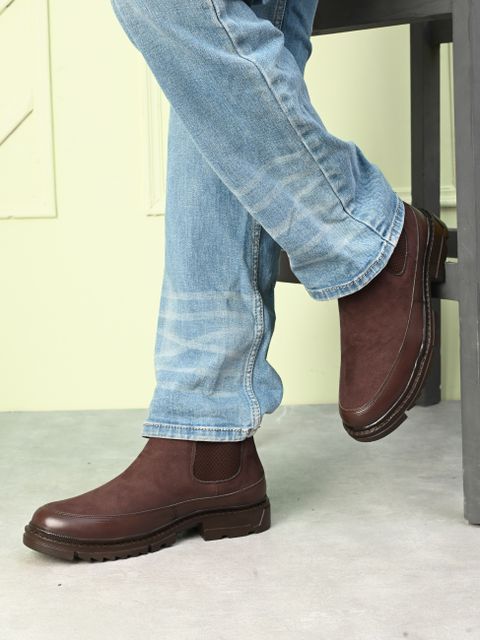 Glitchez Men's Chelsea Ankle Boots Brown 10 - Image 6