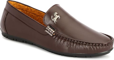 MADHUVIMAL Men's Brown Slip-On Boat Loafers (Size 10) - Image 8