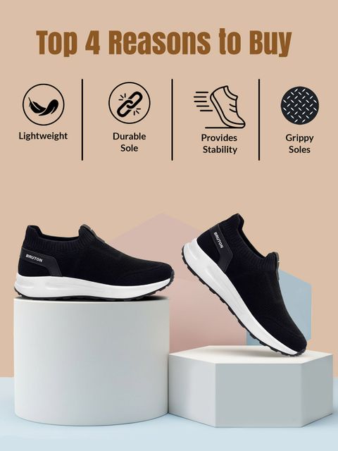 BRUTON MOVEX - Running Shoes | Lightweight EVA Sole | Breathable Mesh | Running Shoes For Men (Black , 8) - Image 7