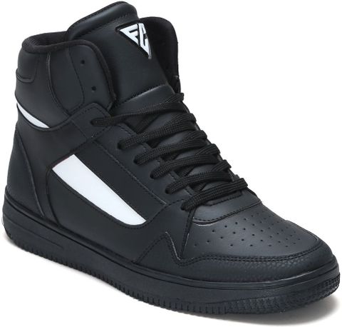 Field Care Faster Casual Sports Gym Training Hip-Hop Hi-Top Comfort Stylish Shoes Sneakers For Men (Black, White , 6) - Image 3