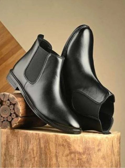 BLOMAX Synthetic Leather Lightweight Comfortable Trendy Partywear Slip On Chelsea Boots Boots For Men (Black , 9) - Image 7